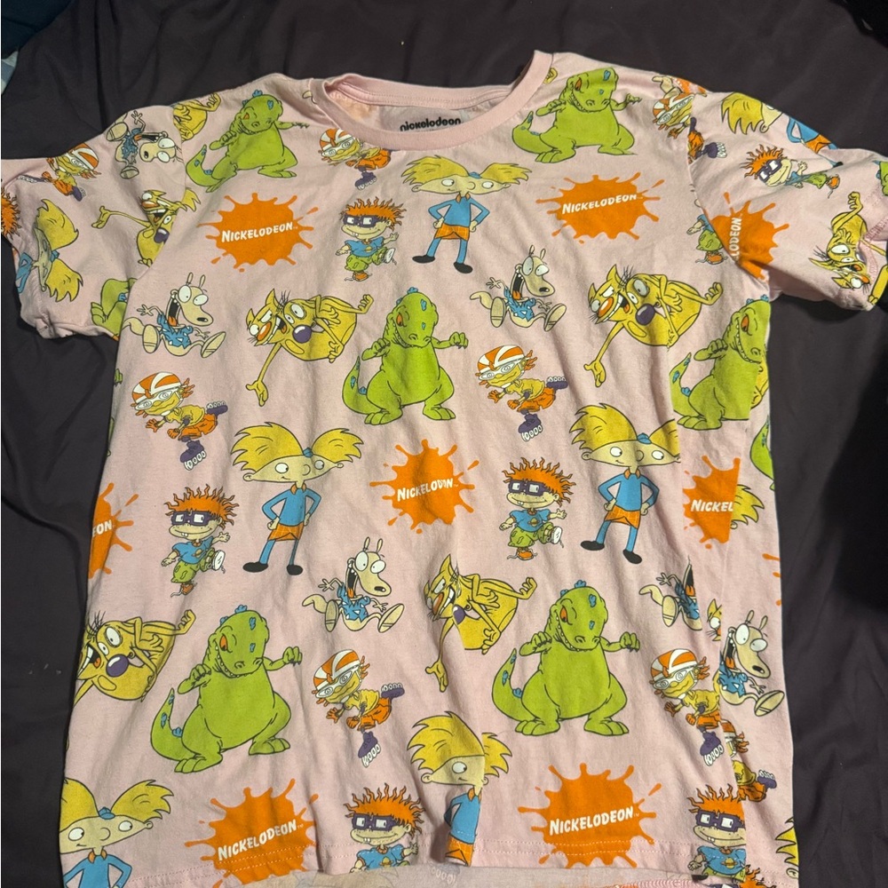 Nickelodeon Kids Pink and Green Character Tee